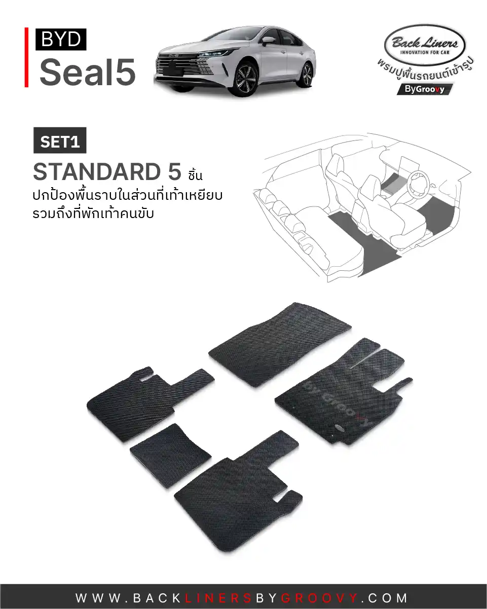 พรมกระดุม ผ้ายาง พรมรถยนต์ BYD Seal5