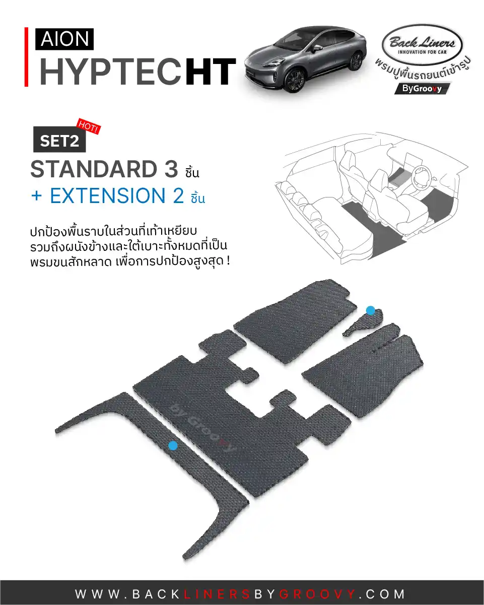 พรมกระดุม พรมไวนิลดักฝุ่น พรมรถยนต์ ผ้ายาง Aion Hyptec HT