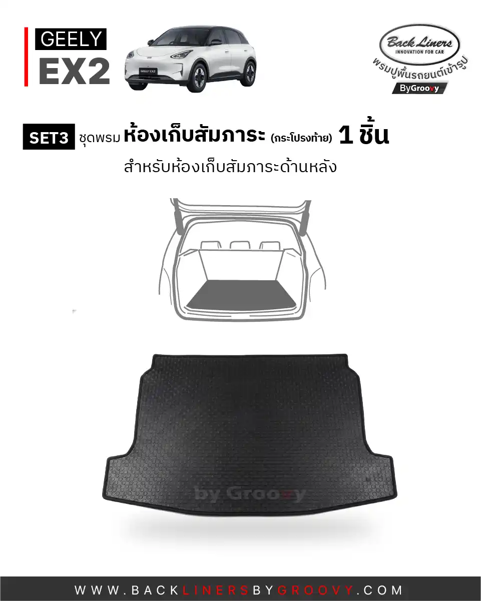 พรมรถยนต์ พรมไวนิลดักฝุ่น พรมใยบวบ พรมกระดุม ผ้ายางกระดุม Geely EX2