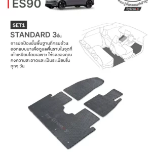 พรมกระดุม ขายดีอันดับหนึ่ง ทำความสะอาดง่าย | พรมเส้นใยไวนิล, พรมดักฝุ่น ให้สัมผัสที่นุ่มเท้า ดักฝุ่นดีที่สุด สำหรับ Volvo-ES90