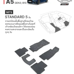 พรมไวนิลดักฝุ่น พรมดักฝุ่น พรมเส้นใย พรมรถยนต์ พรมกระดุม ผ้ายางกระดุม Audi A5 Gen3 B10 available row ตรงรุ่น คุณภาพสูง