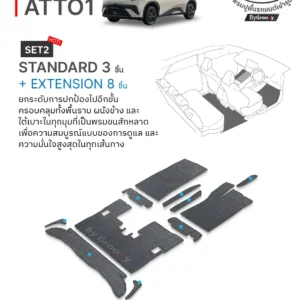 พรมไวนิลดักฝุ่น พรมดักฝุ่น พรมเส้นใย พรมรถยนต์ พรมกระดุม ผ้ายางกระดุม BYD Atto1 Available row ตรงรุ่น คุณภาพสูง
