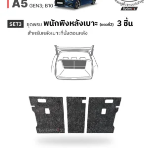 พรมไวนิลดักฝุ่น พรมดักฝุ่น พรมเส้นใย พรมรถยนต์ พรมกระดุม ผ้ายางกระดุม Audi A5 Gen3 B10 available row ตรงรุ่น คุณภาพสูง