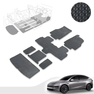 พรมกระดุม ผ้ายางกระดุม พรมรถยนต์ Tesla Model Y L ตรงรุ่น คุณภาพสูง