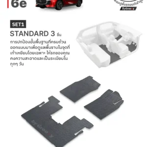 พรมไวนิลดักฝุ่น พรมดักฝุ่น พรมเส้นใย พรมรถยนต์ พรมกระดุม ผ้ายางกระดุม Mazda 6e Available row ตรงรุ่น คุณภาพสูง