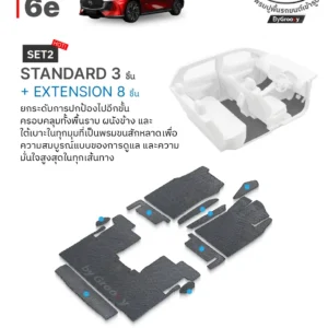 พรมไวนิลดักฝุ่น พรมดักฝุ่น พรมเส้นใย พรมรถยนต์ พรมกระดุม ผ้ายางกระดุม Mazda 6e Available row ตรงรุ่น คุณภาพสูง