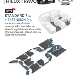 พรมไวนิลดักฝุ่น พรมดักฝุ่น พรมเส้นใย พรมรถยนต์ พรมกระดุม ผ้ายางกระดุม Toyota Hilux Travo available row ตรงรุ่น คุณภาพสูง